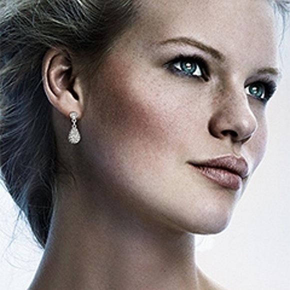 Swarovski Heloise Gold Crystal Teardrop Earrings - Picture 4 of 4